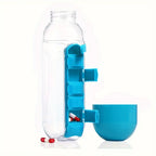 2-in-1 Pill Organizer Water Bottle with Weekly Medicine Box