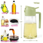 Olive Oil Dispenser, 2 in 1 Oil Sprayer for Cooking, 500ml Glass Oil Spray Bottle with Pourer, Food-Grade Oil Dispenser for Kitchen, Salad, Frying, BBQ and nin Air Fryer, kitchen appliances