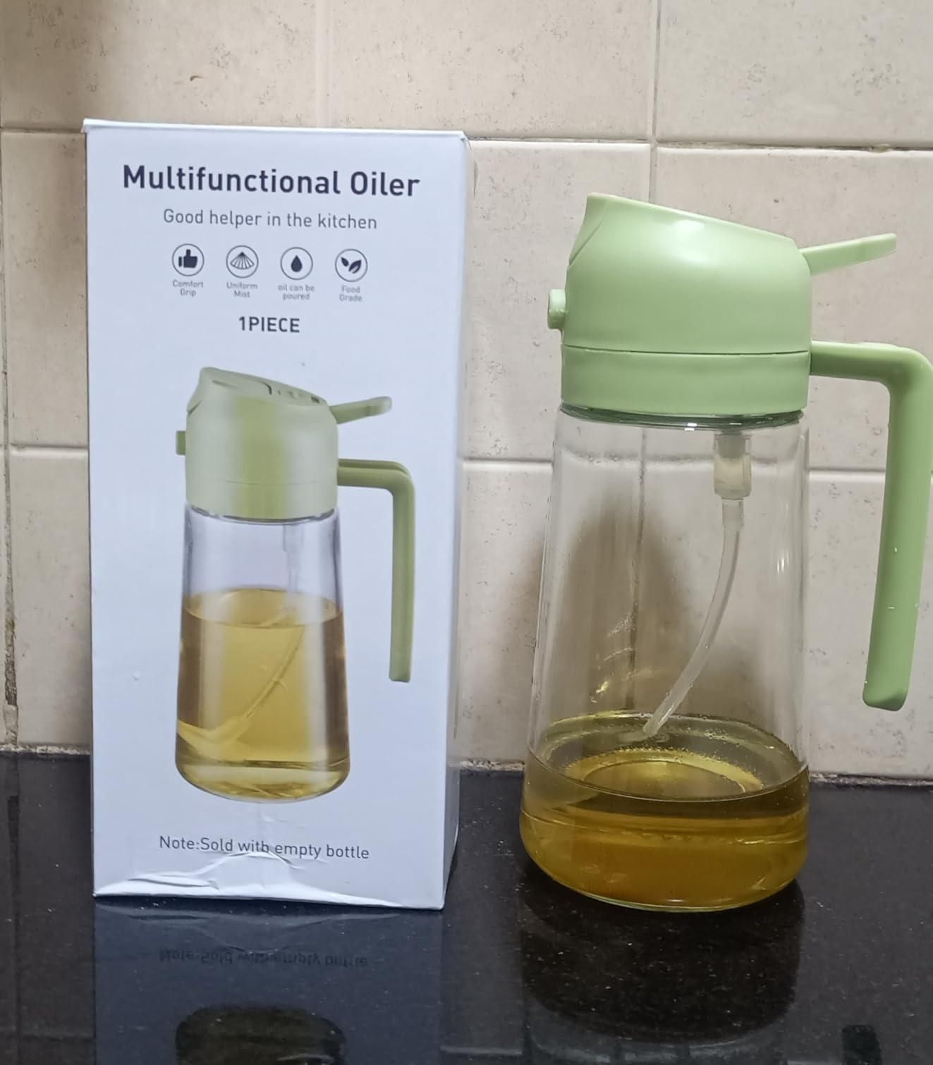 Olive Oil Dispenser, 2 in 1 Oil Sprayer for Cooking, 500ml Glass Oil Spray Bottle with Pourer, Food-Grade Oil Dispenser for Kitchen, Salad, Frying, BBQ and nin Air Fryer, kitchen appliances