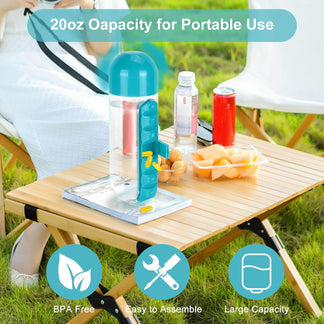 2-in-1 Pill Organizer Water Bottle with Weekly Medicine Box