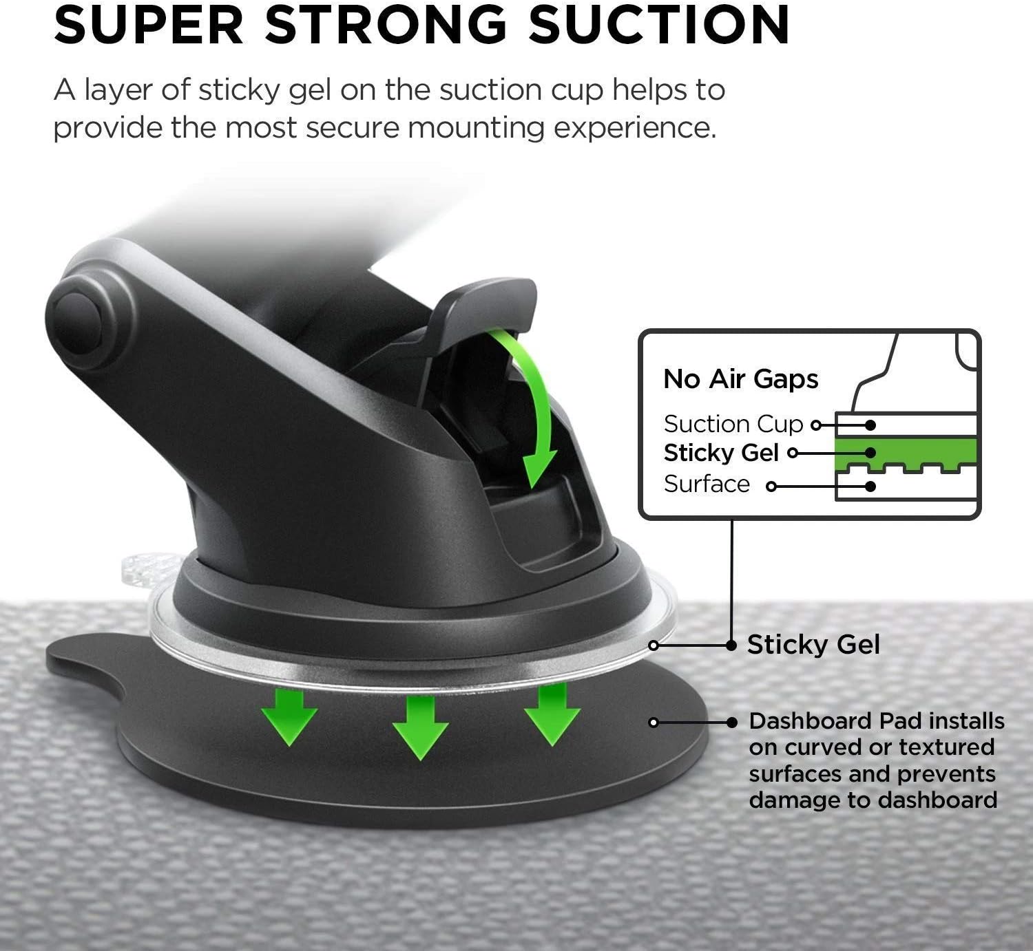 Revolex Zoom Star Pros Car Mobile Holder For Dashboard Black